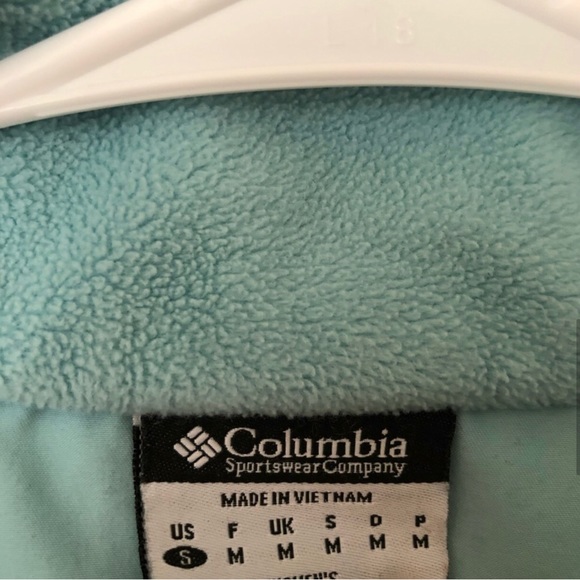 Columbia Vertex Quilted Down Blue Fleece Zip Up Vest Size Small - Picture 6 of 9